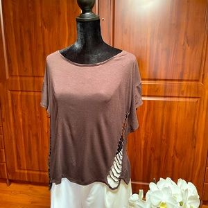 Cut up festival hippie tee